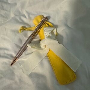 Swarovski Gold and Silver Pen with Yellow Case